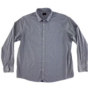 UNTUCKit Stretch Button Up Shirt Mens XXXL 3XL Tall Blue Pink Long Sleeve